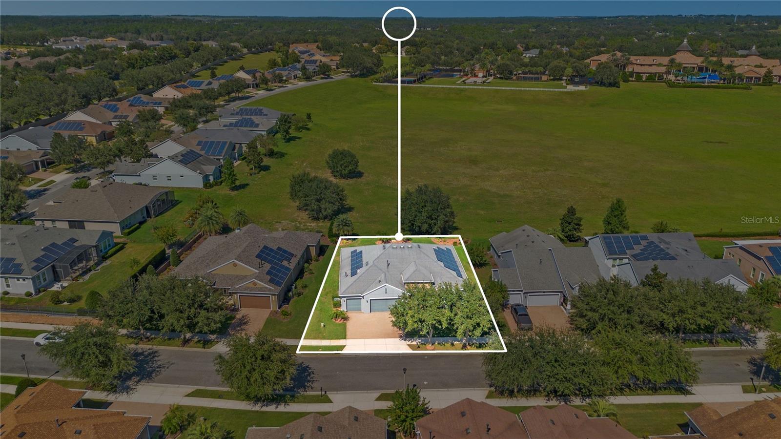 Aerial of Home with outline
