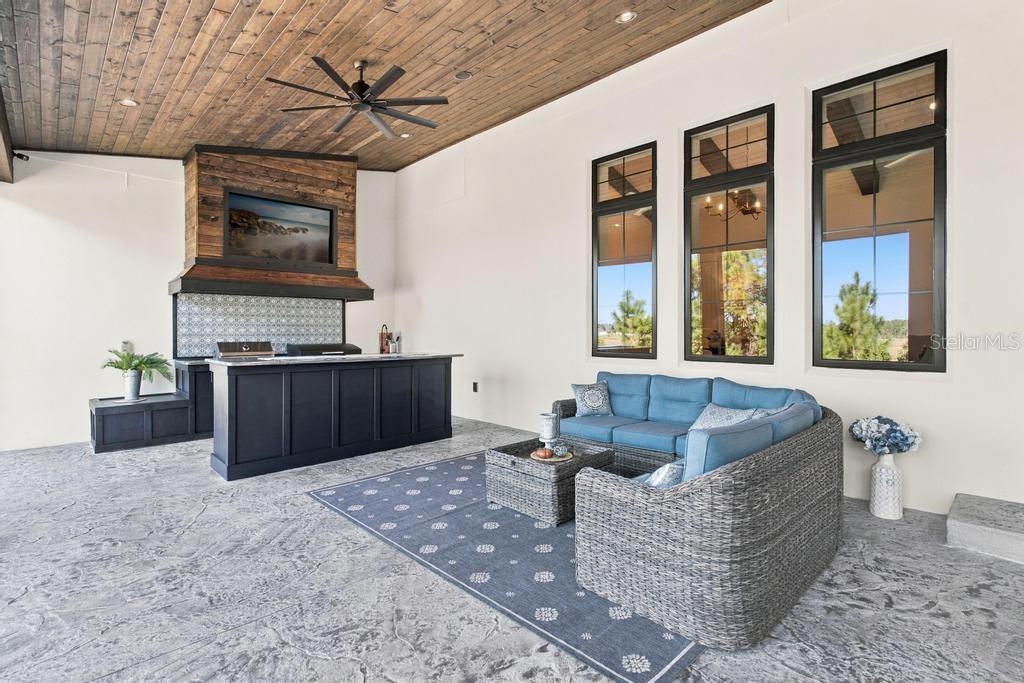 Love this wood ceiling with interior switched fans