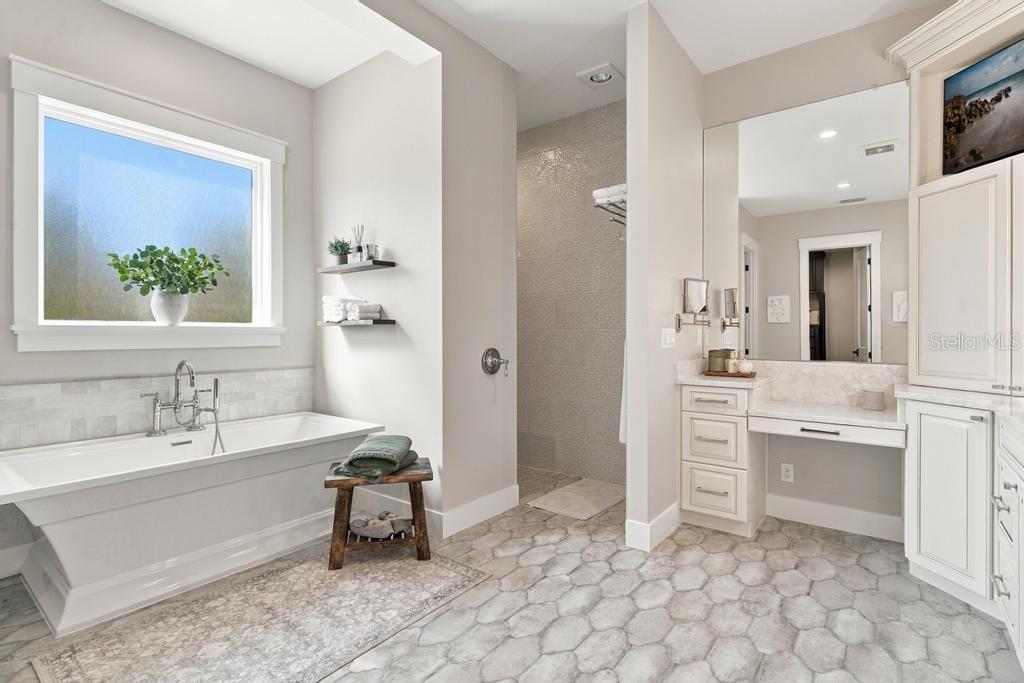 Luxury Primary Bath with separate shell shower