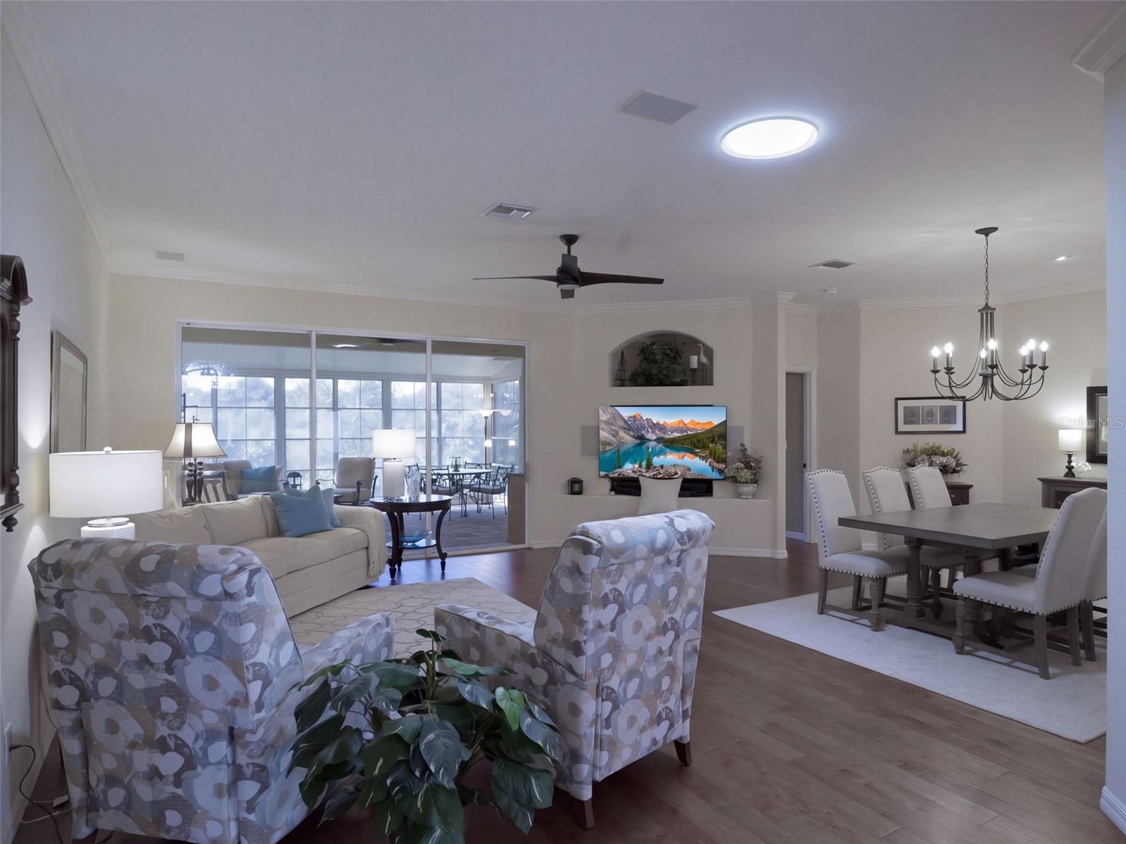 An open floor plan for entertaining friends