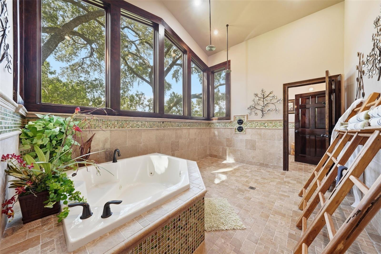 2nd and 3rd bath-jetted tub and large open shower