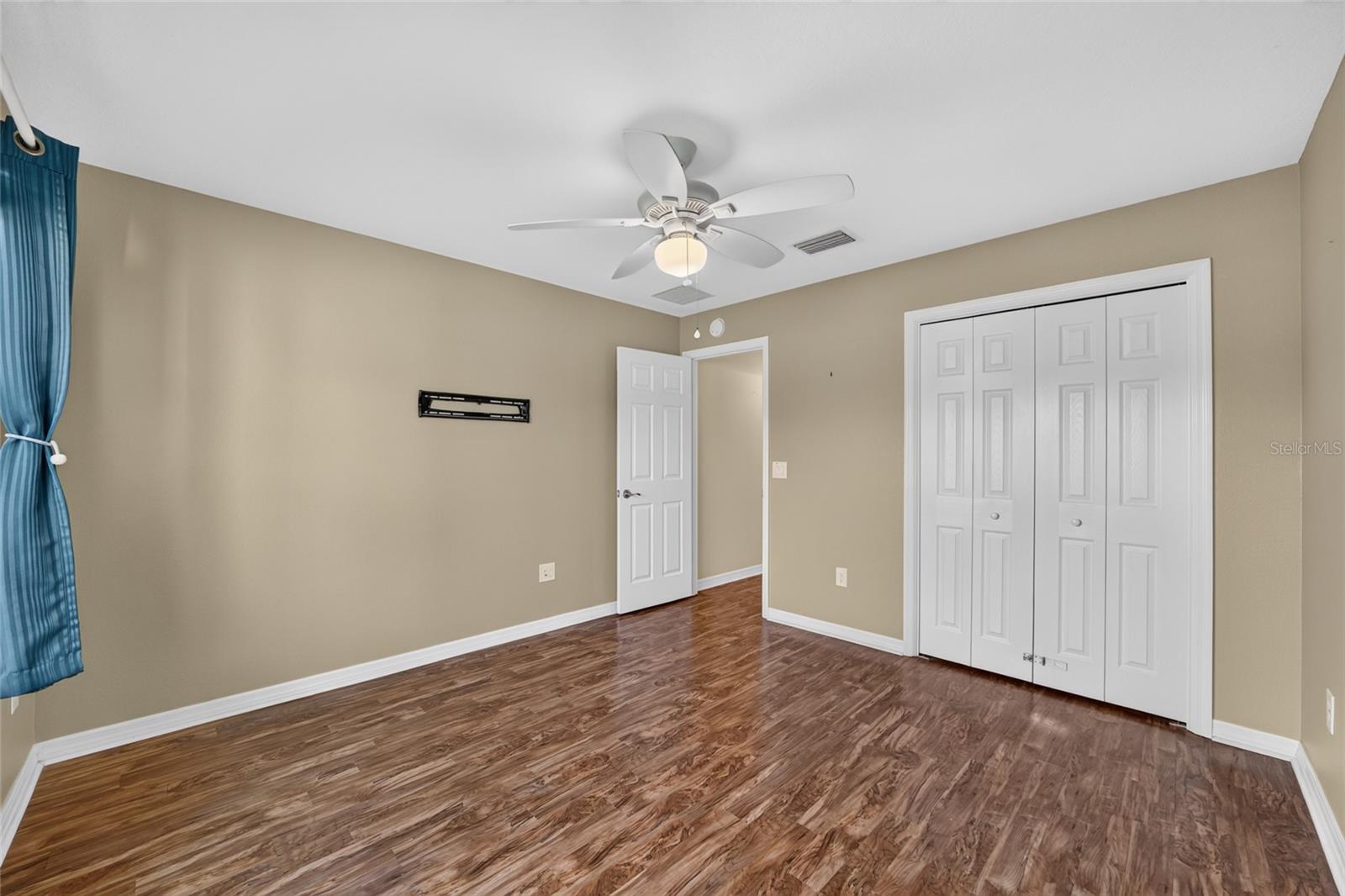 Bedroom 2 with Built-in Closet and TV Mount