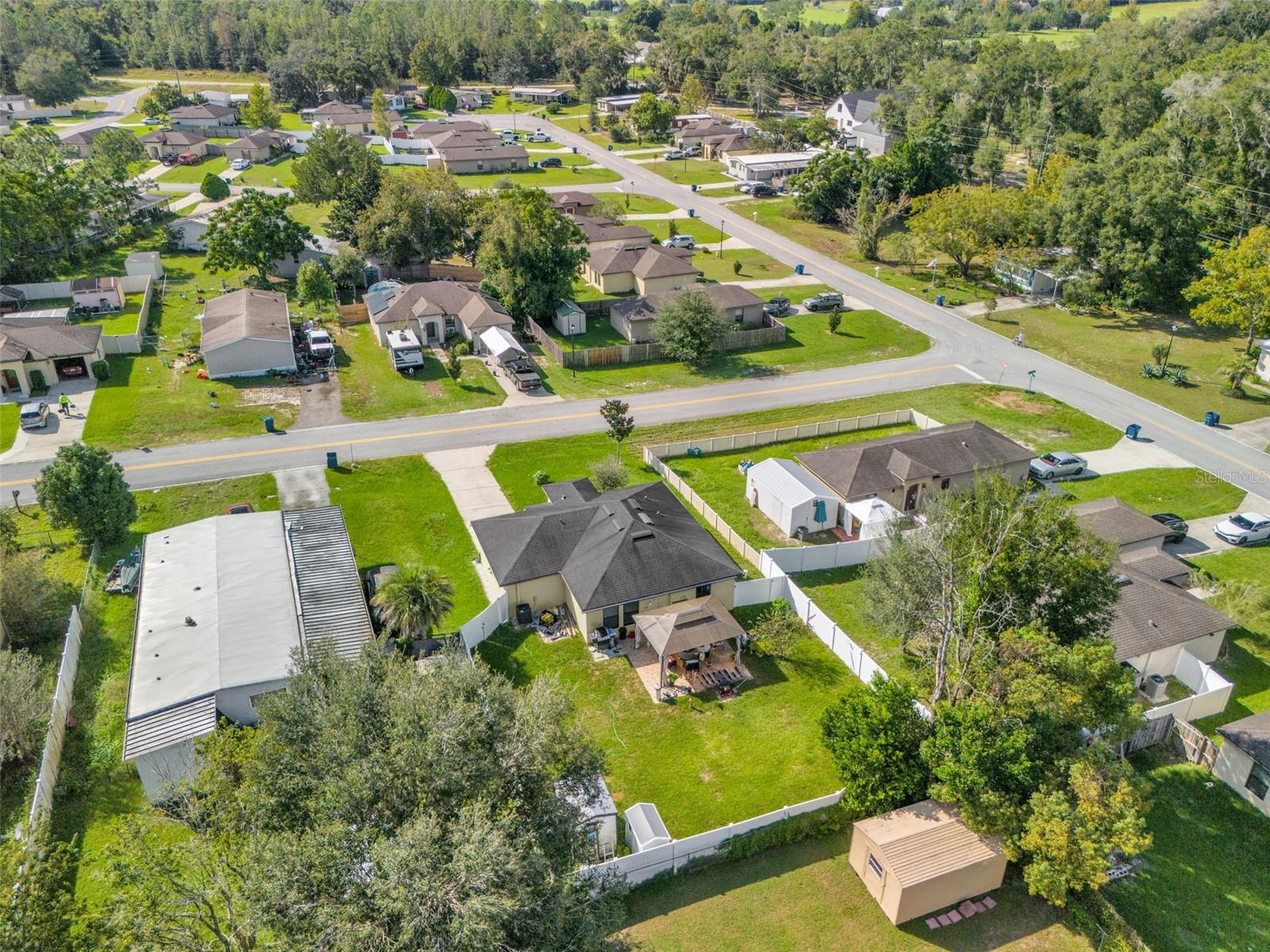 Aerial view of neighborhood