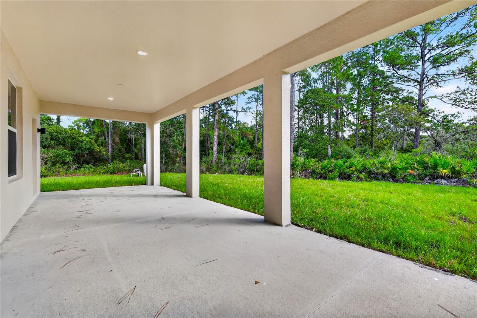 Spacious back porch