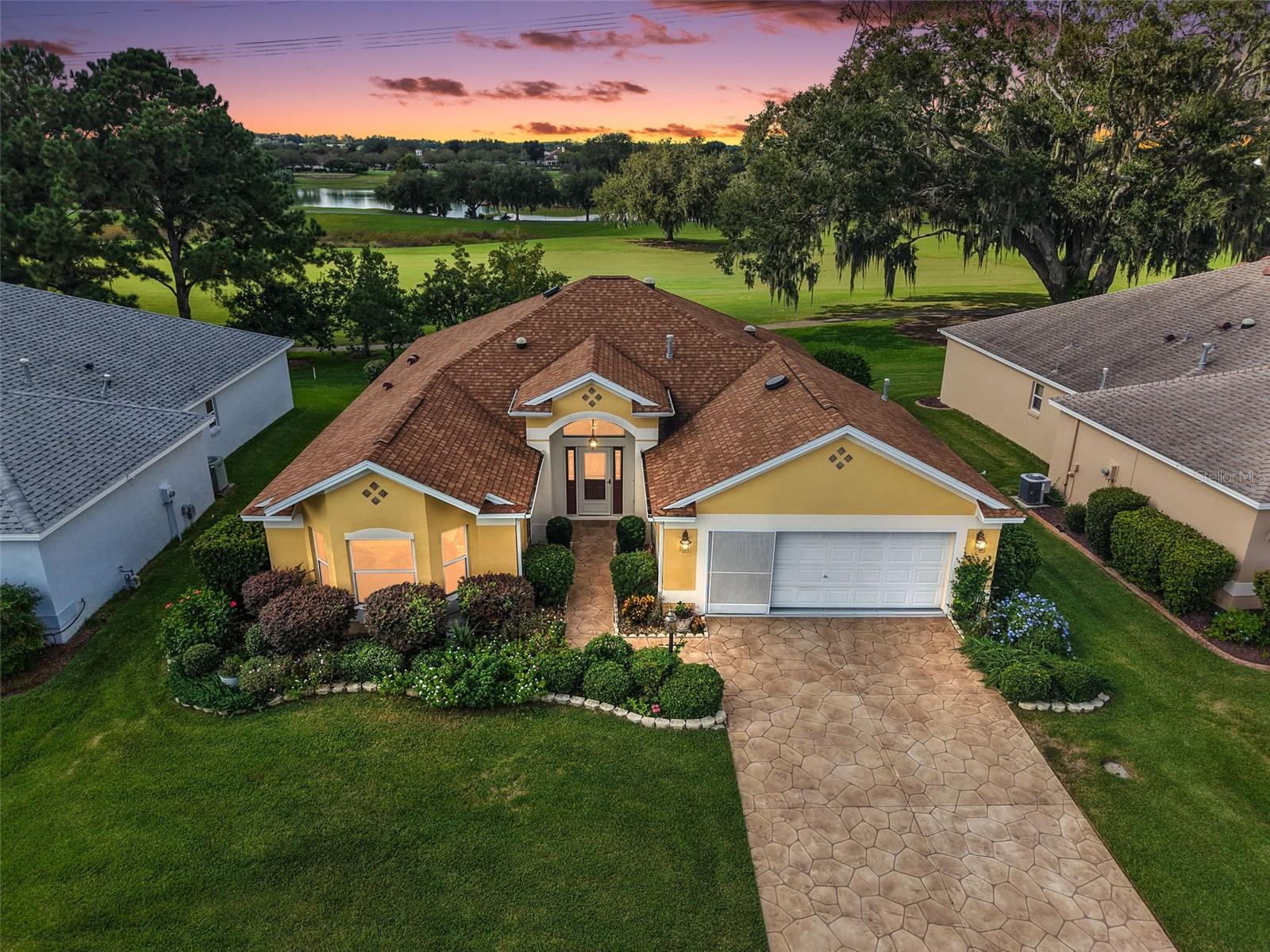 Aerial Twilight Front Elevation