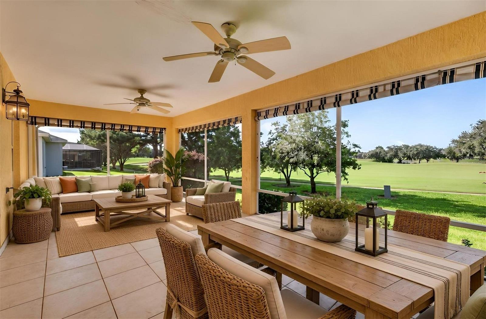 Spacious Lanai with GOLF and WATER VIEWS!-Virtually Staged