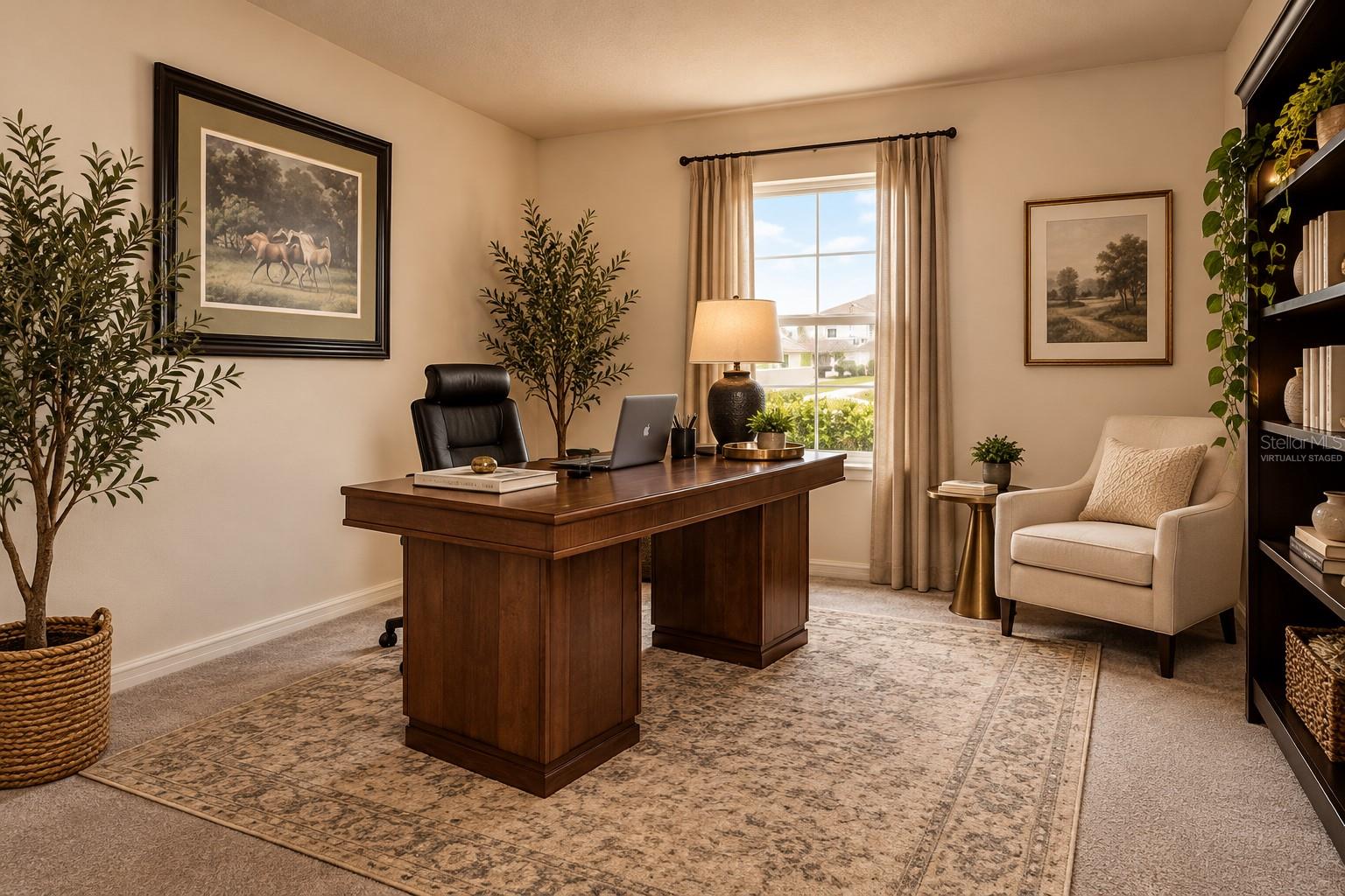 First-Floor Bonus Room / Home Office (Virtually Staged)