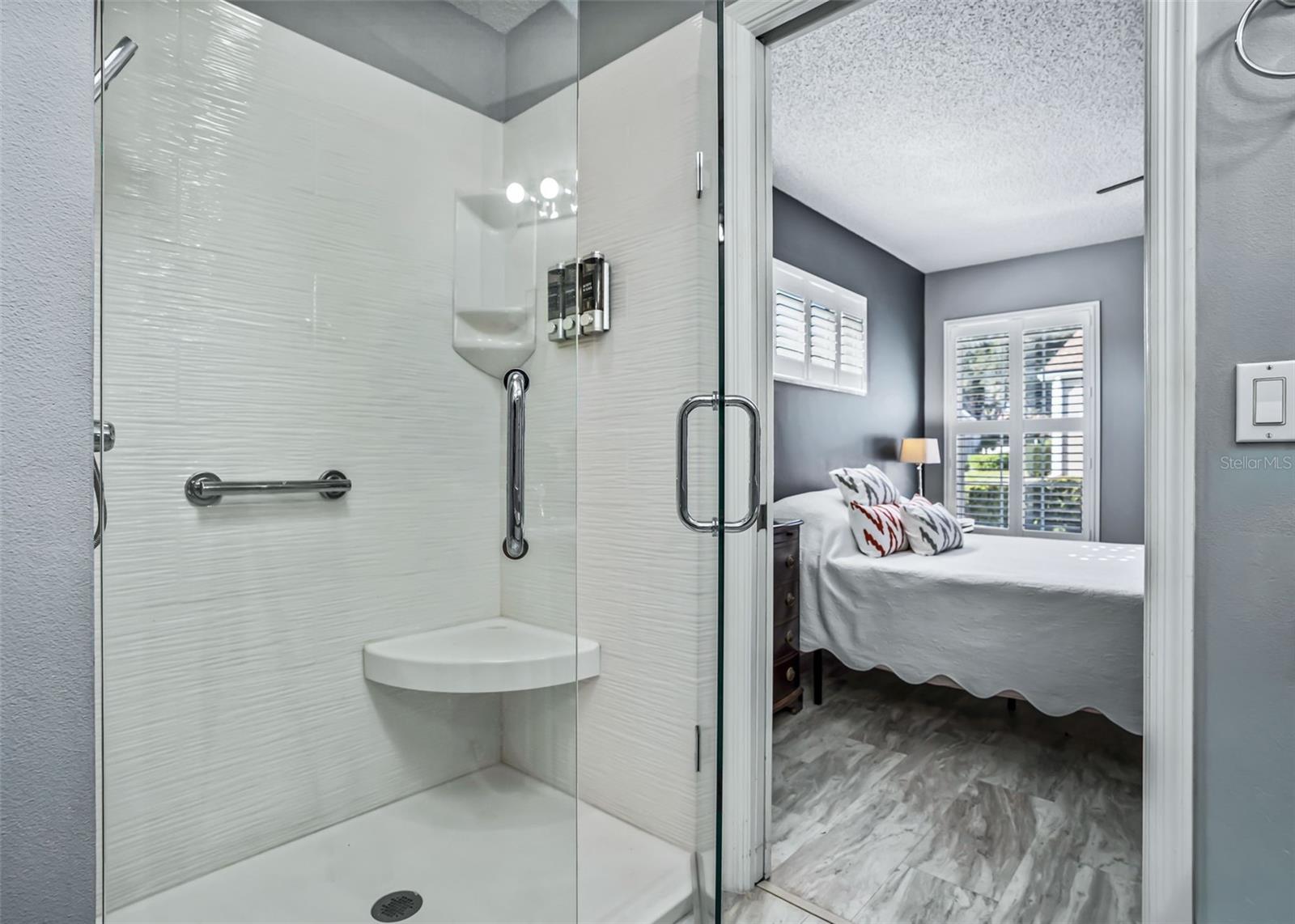 primary bath with skylight