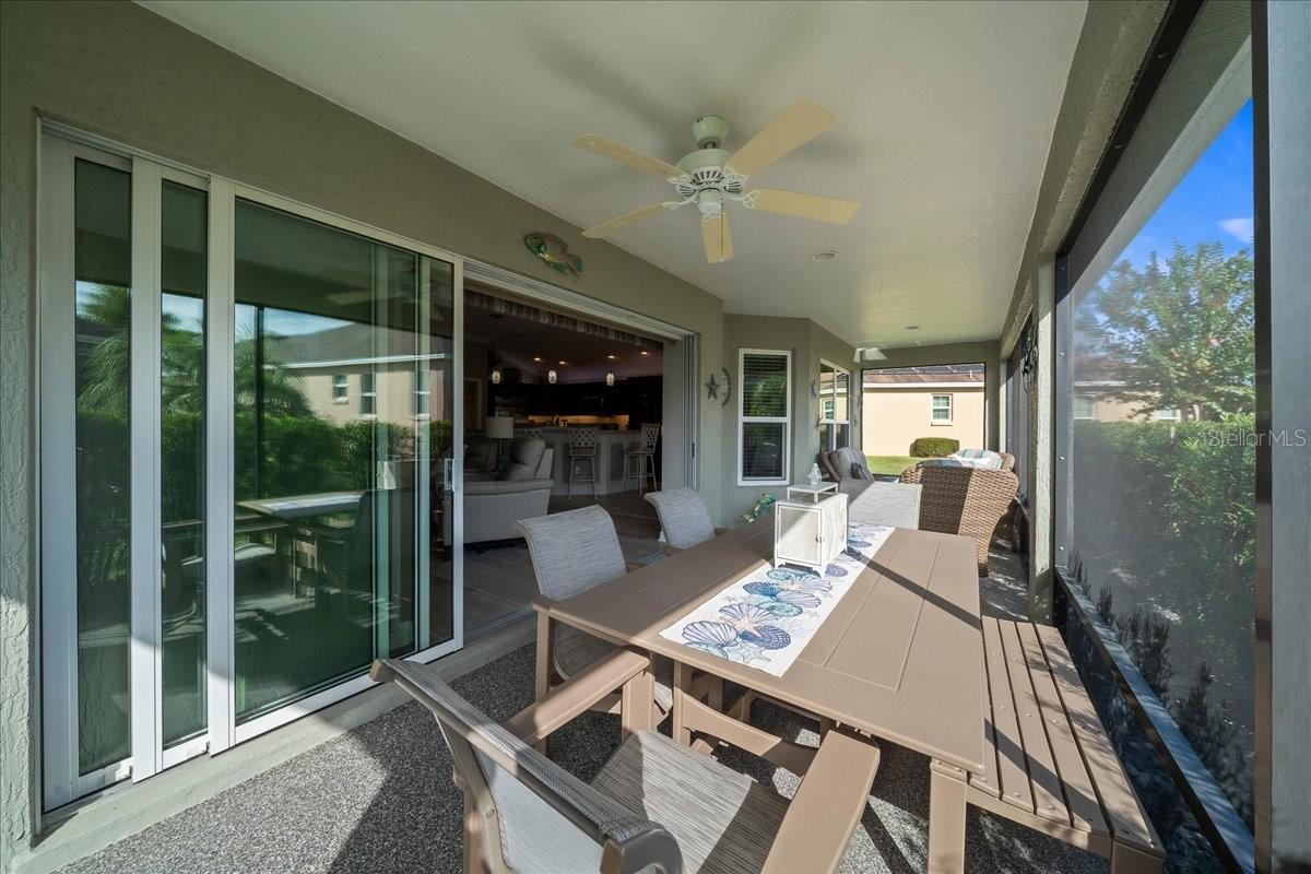 Lanai Glass Sliders and Coated Flooring
