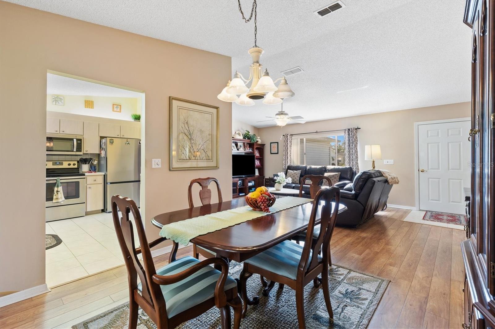 Spacious dining area