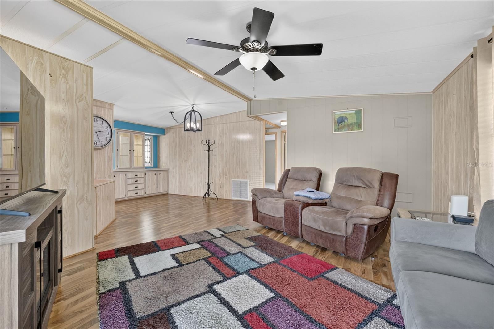 Living Room flows into the Dining area