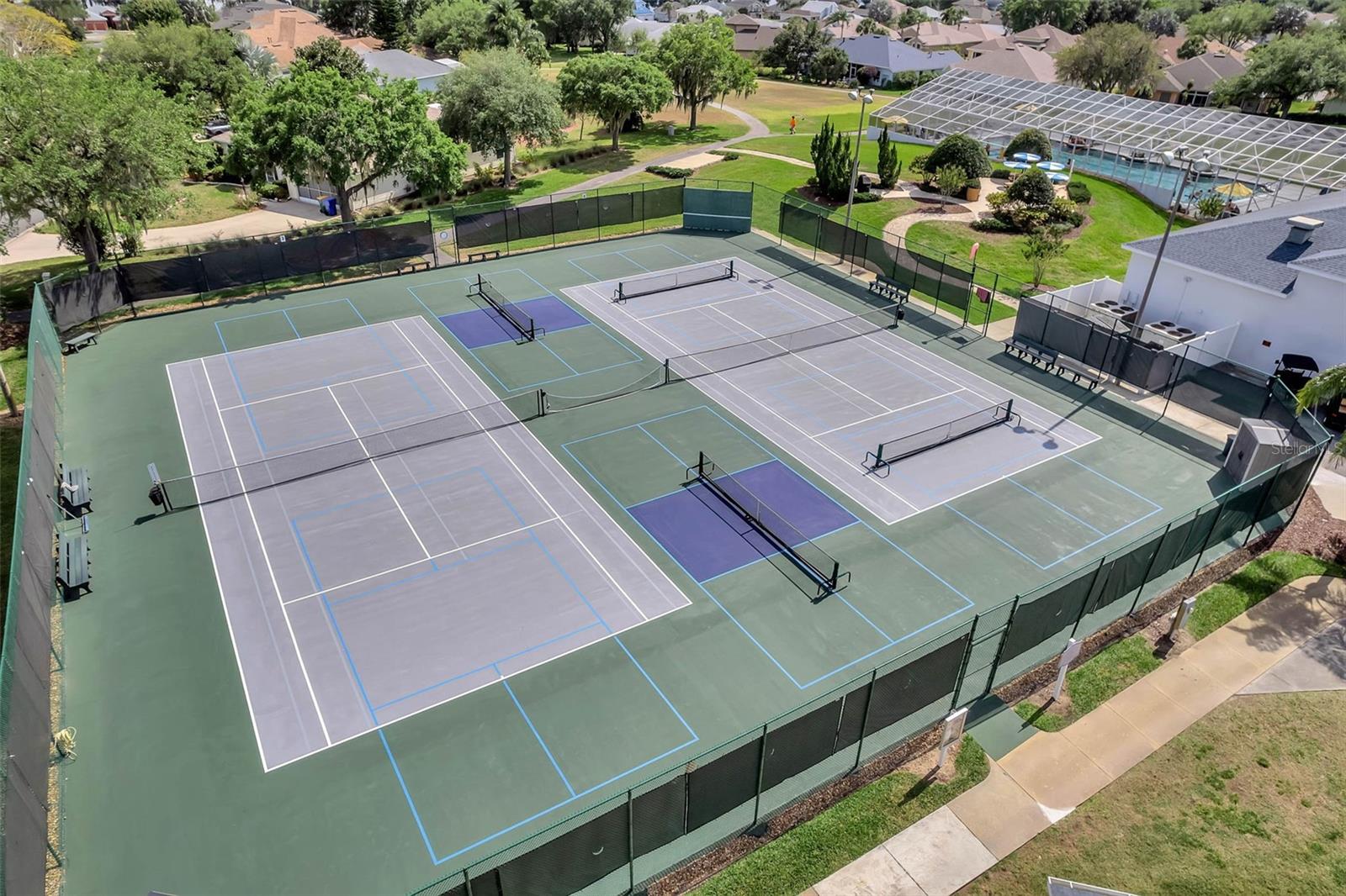 Pickleball and tennis courts.