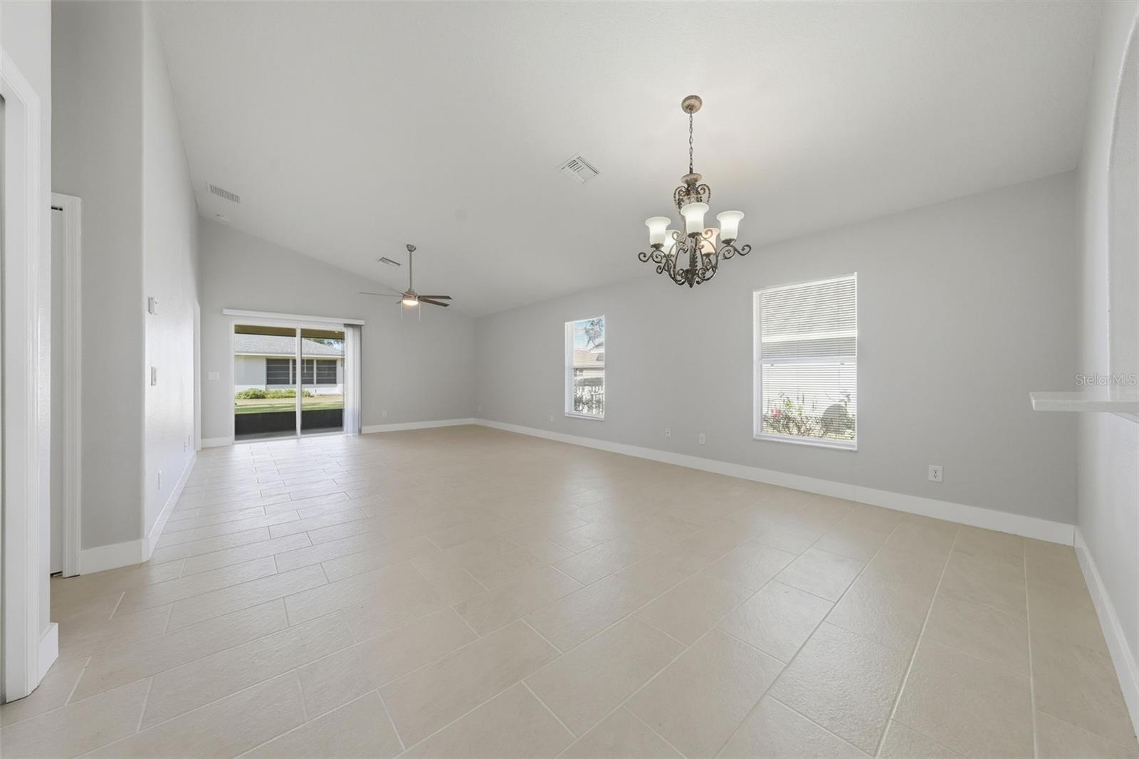 High ceilings with the Living Room and Dining room combination