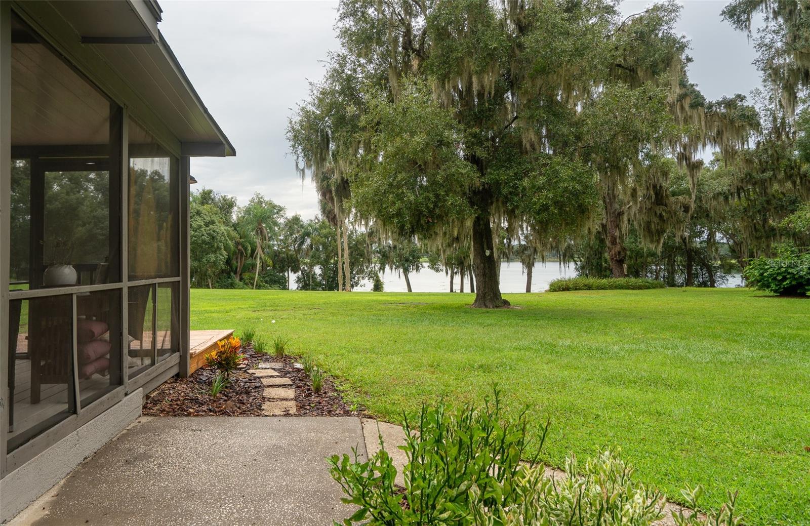 Looking at lake from side patio.