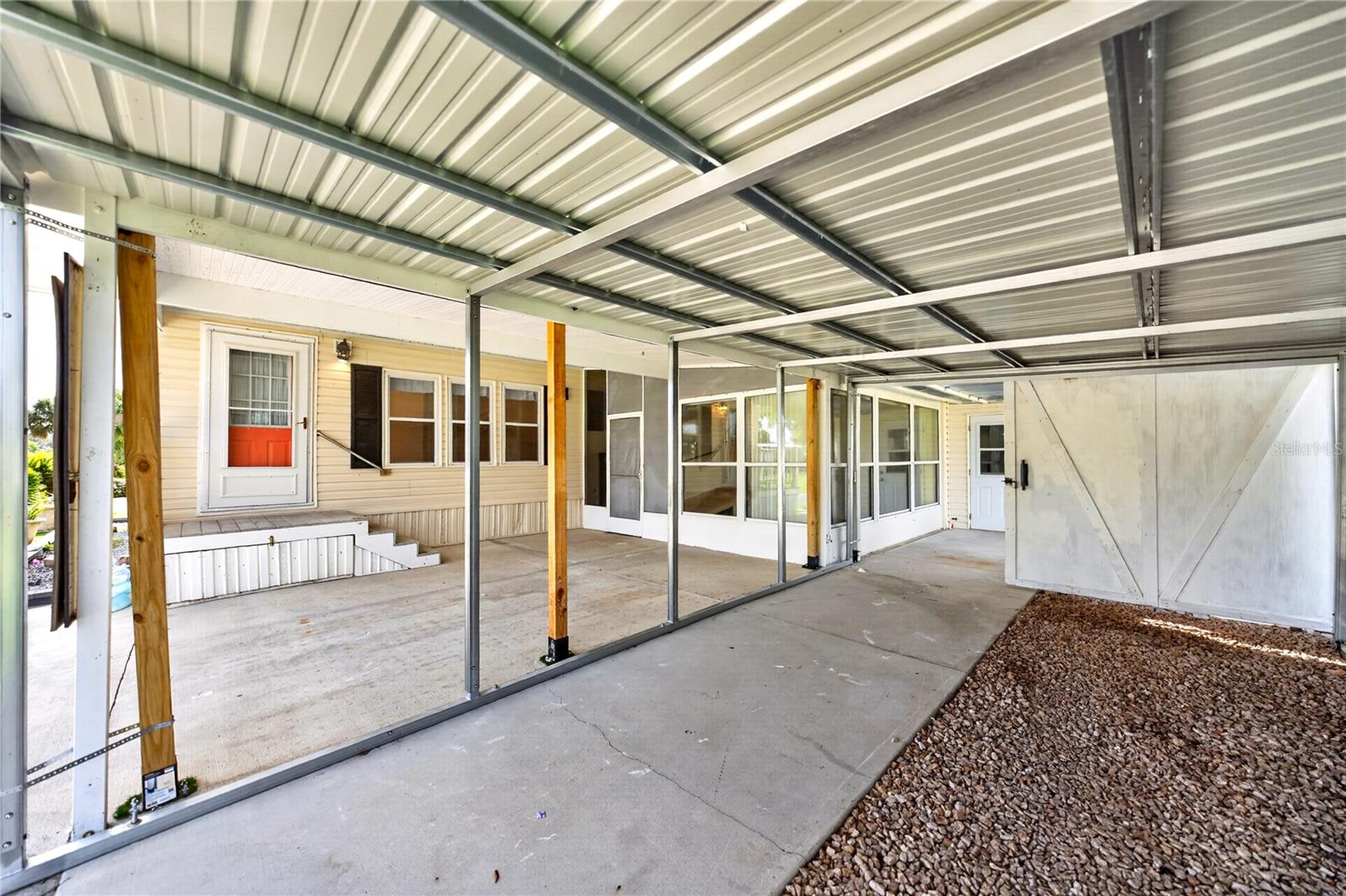 Extended carport+golf cart parking