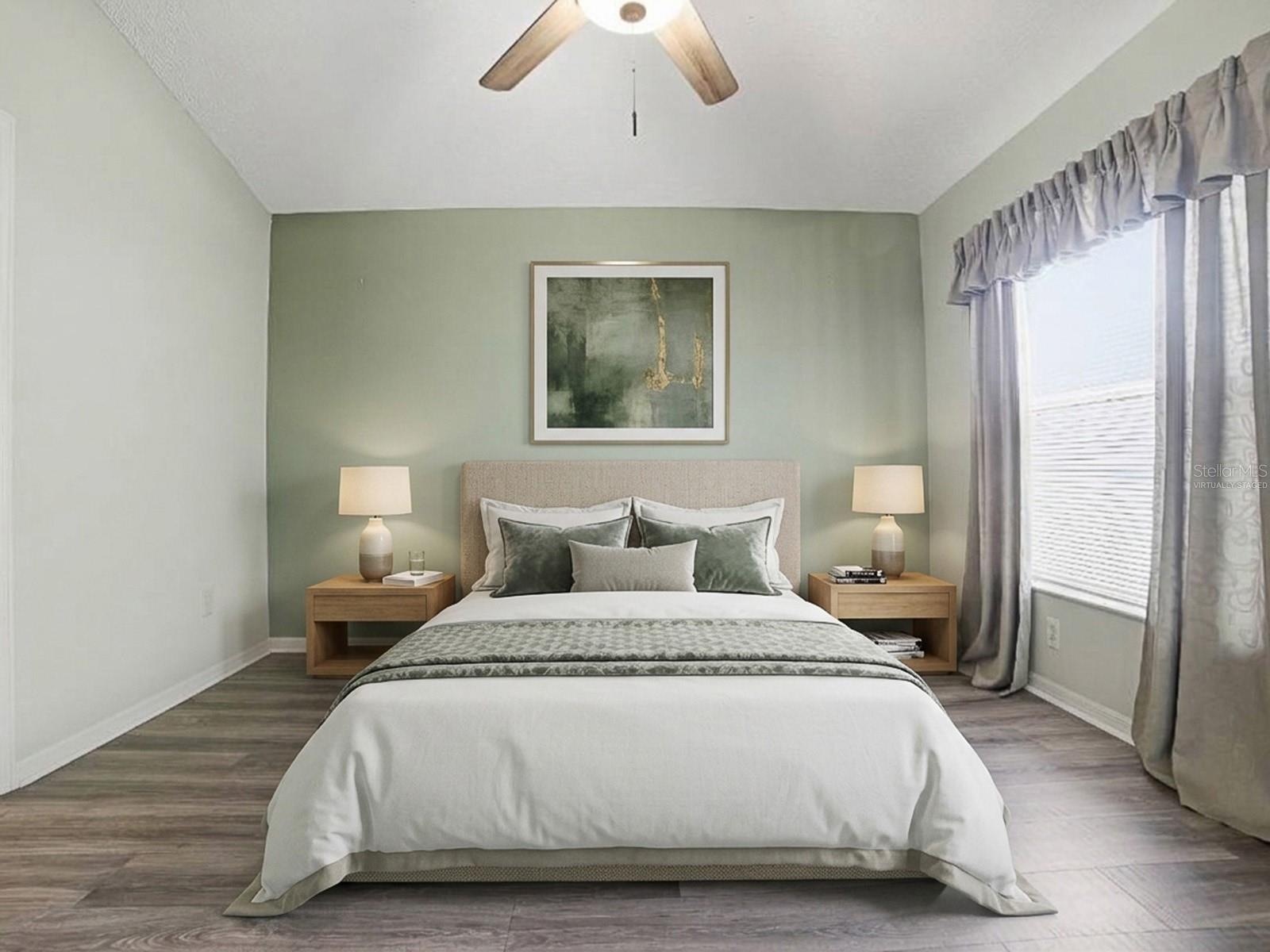 Virtually Staged Primary Bedroom