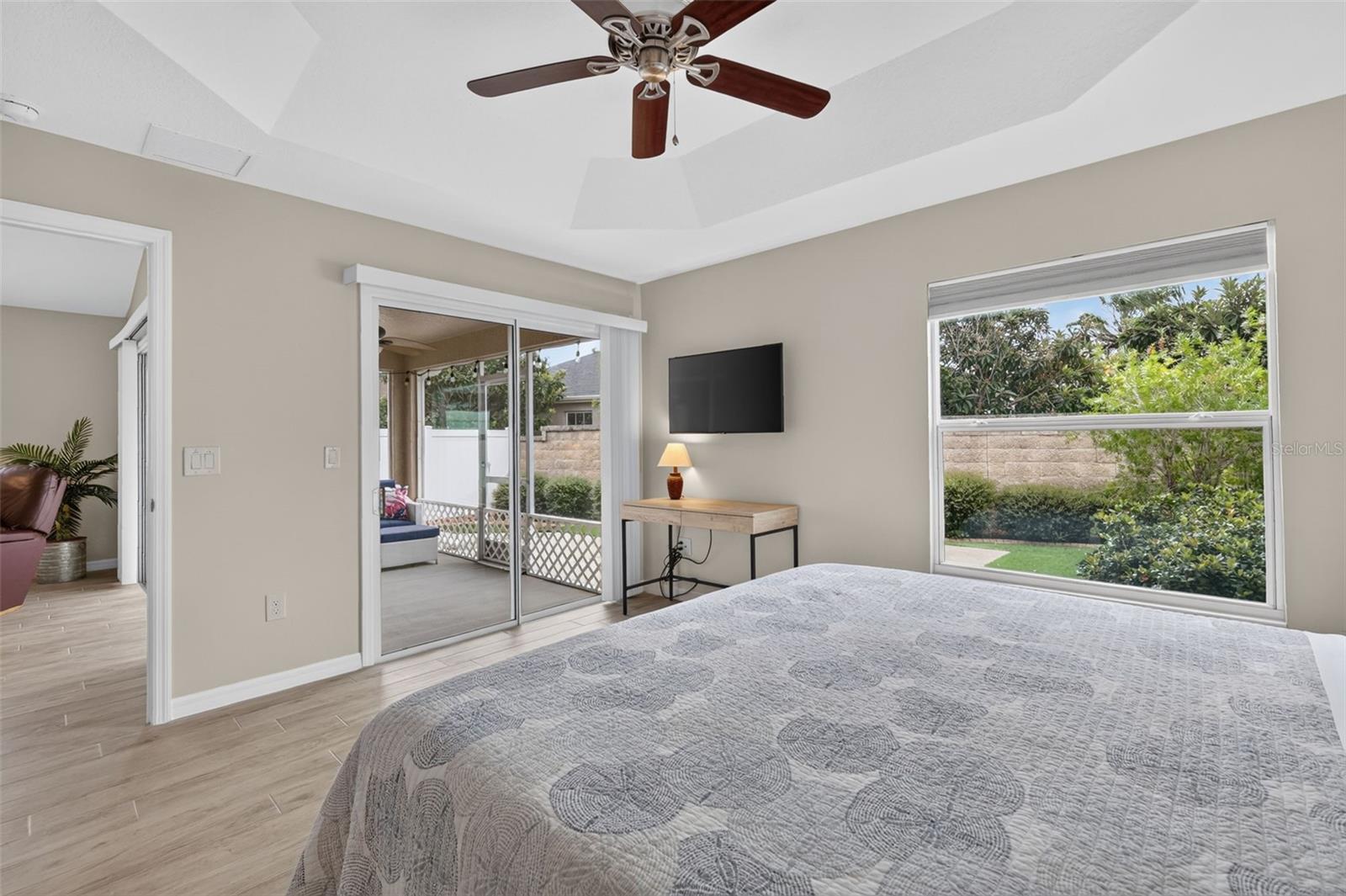Primary Bedroom with view to the Private Courtyard