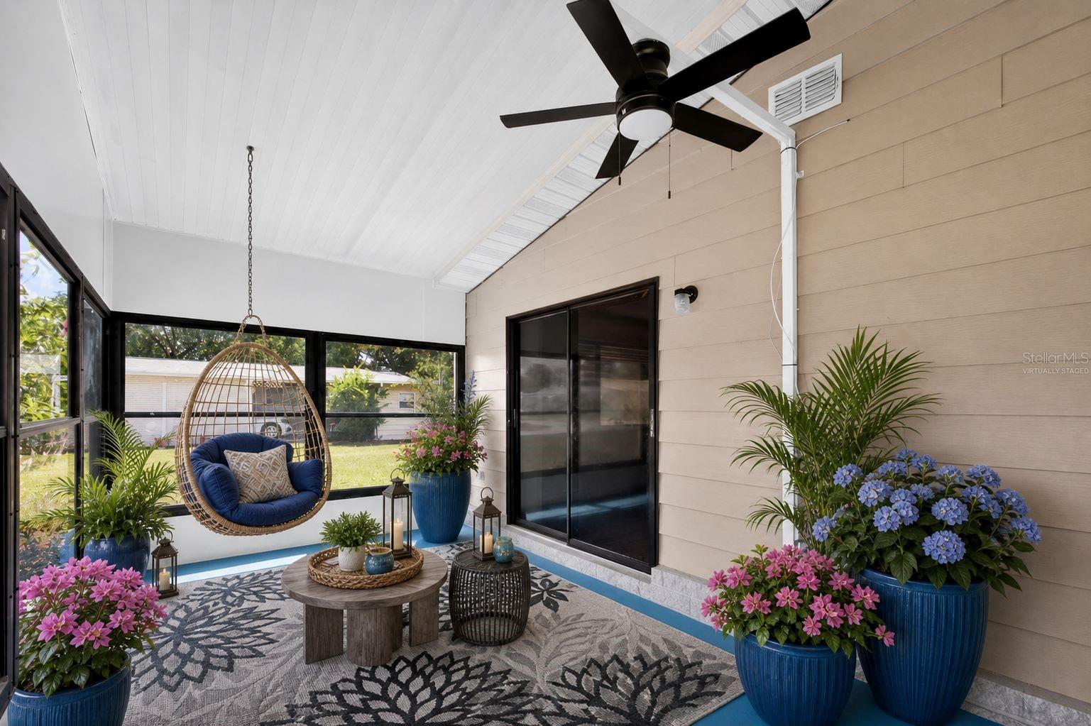 Enclosed Porch Virtually Staged