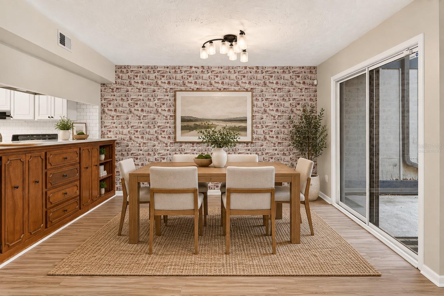 virtually staged dining room