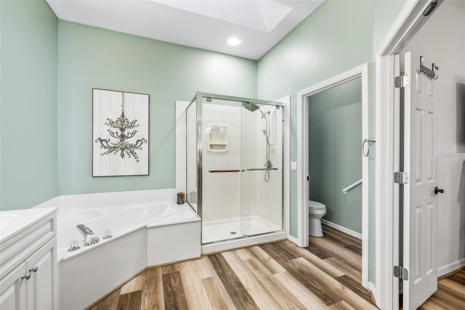 Jetted tub and walk in shower