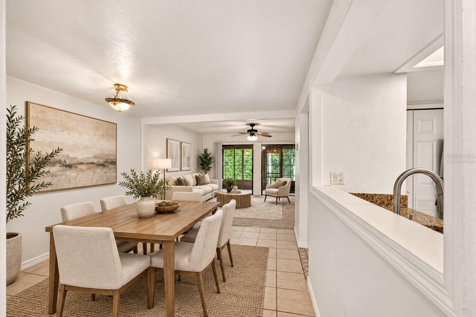Dining Room and Living Room - Virtually Staged Dining Room and Living Room - Virtually Staged