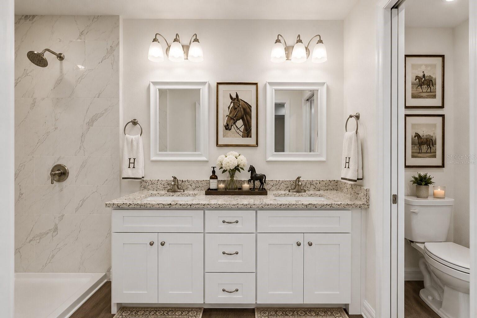 Virtually Staged Master Bathroom