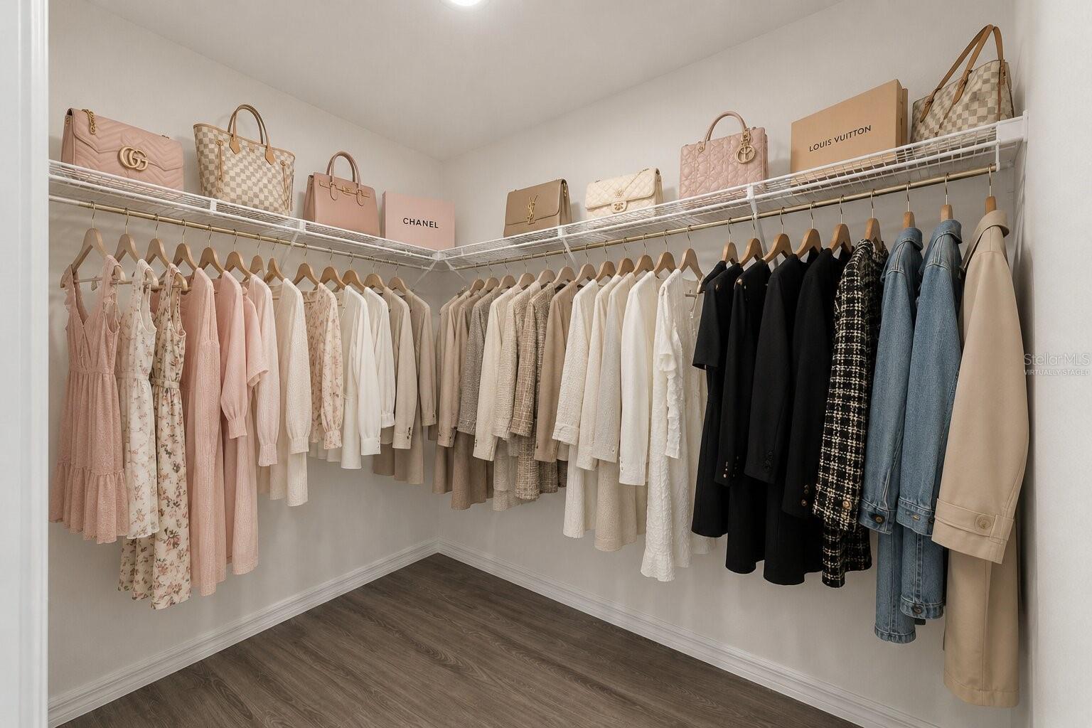 Virtually Staged Master Bedroom Closet