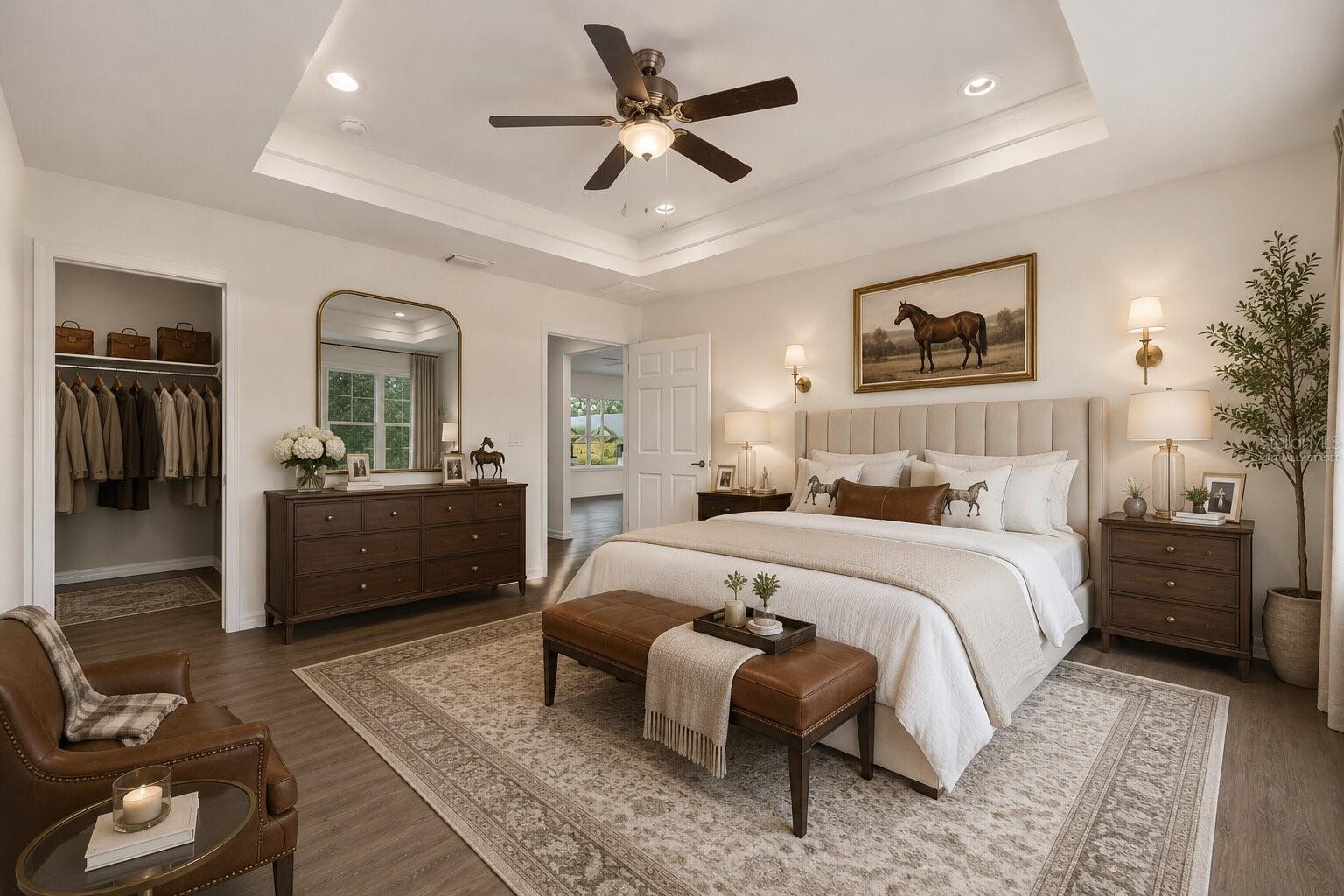 Virtually Staged Master Bedroom