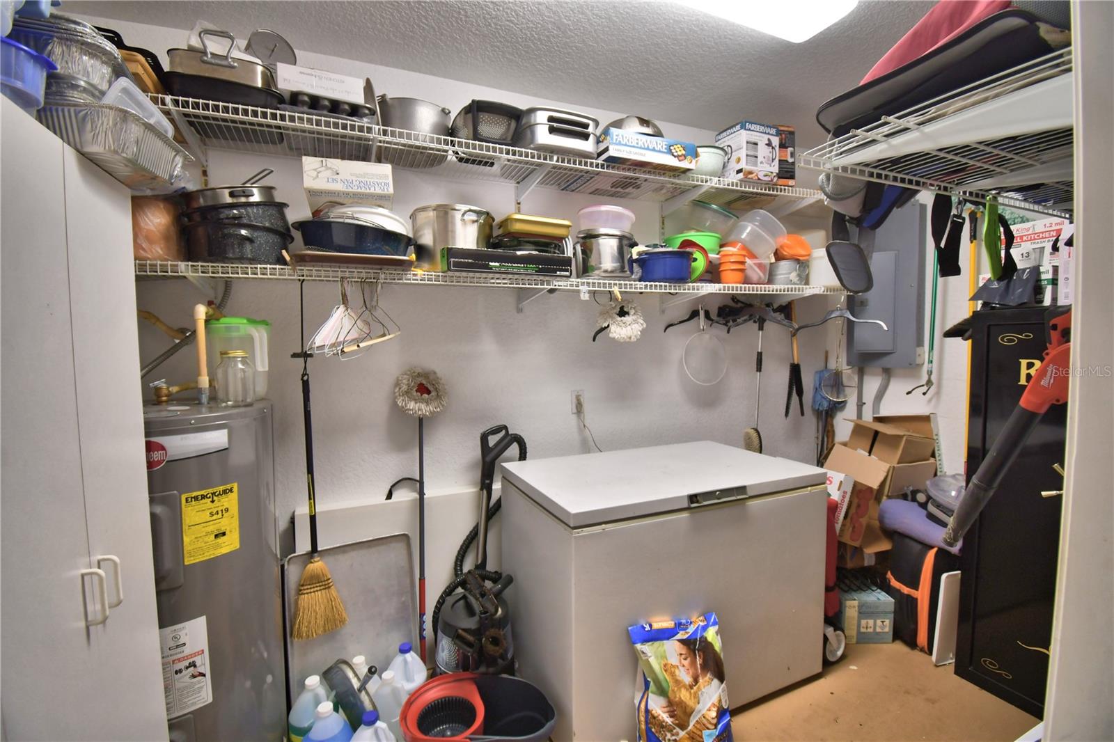 Storage room in garage