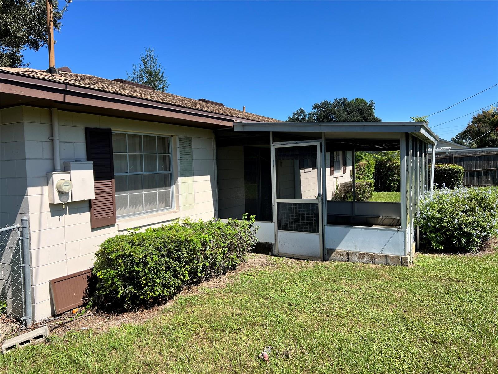 Rear of home