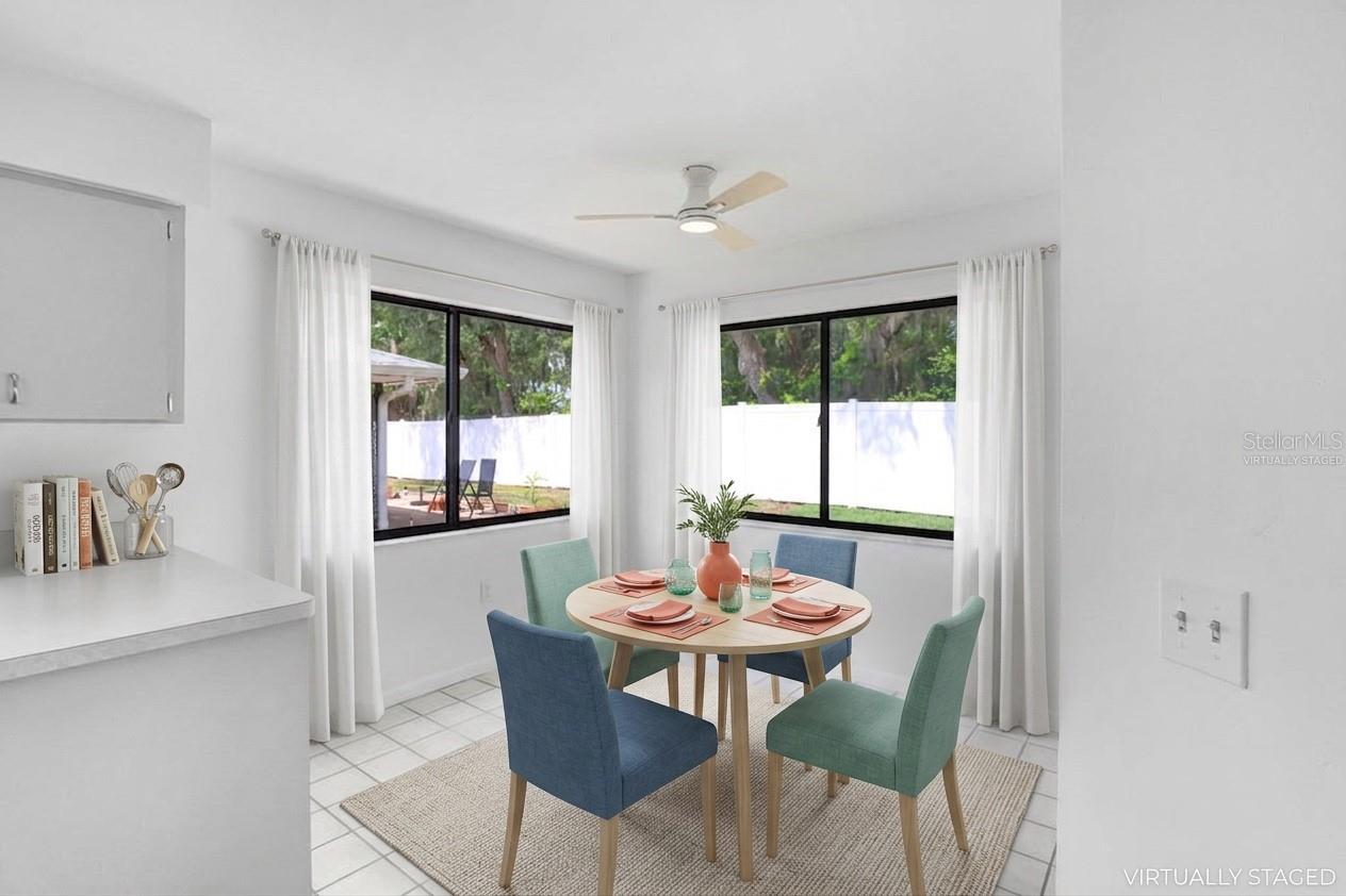 Virtually Staged. Dinette and Kitchen Counter. Virtually Staged. Dinette and Kitchen Counter.