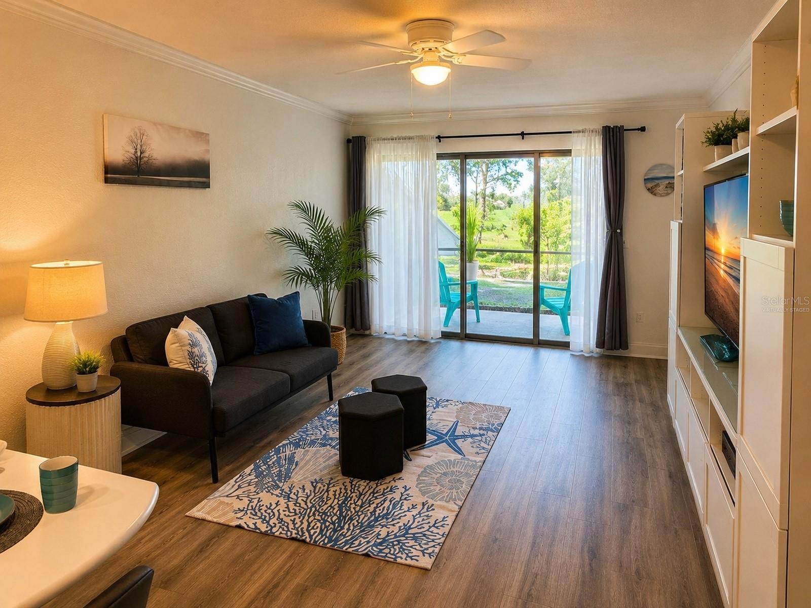 Virtually staged living room.