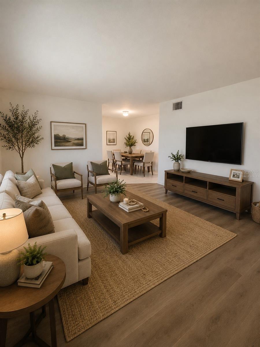 Virtually staged Living Room