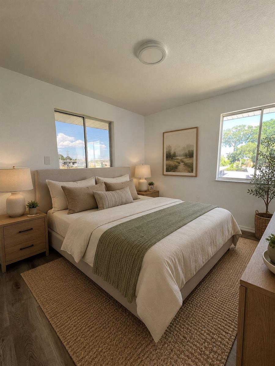 Virtually staged Bedroom 2