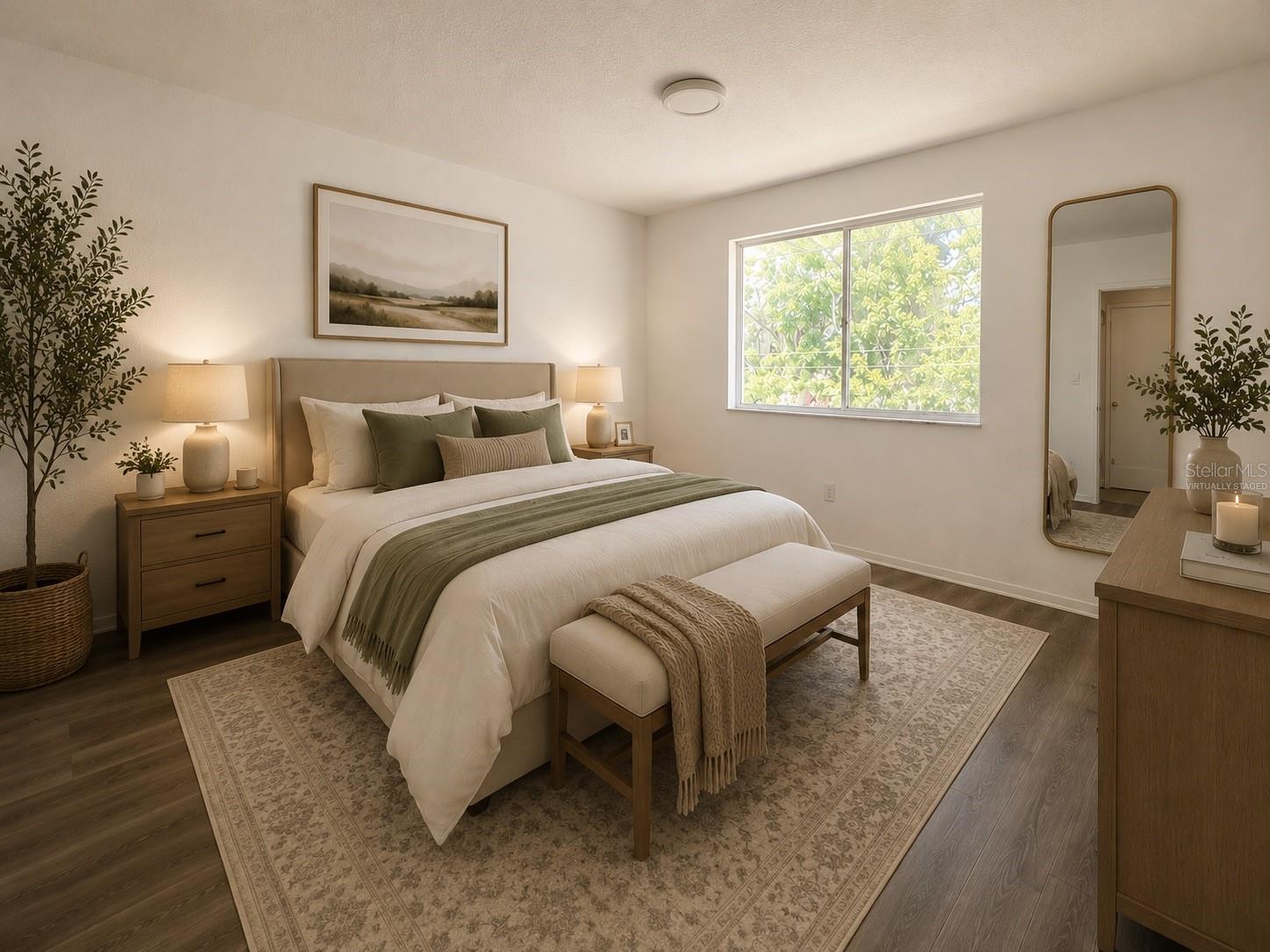 Virtually staged Primary Bedroom