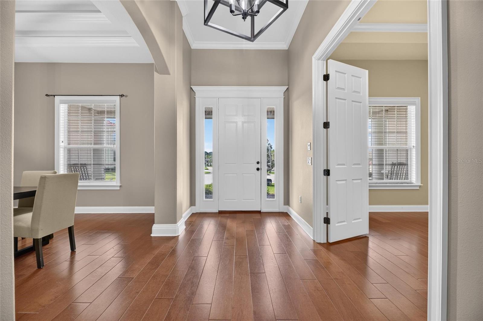 Beautiful Front Entry Way with wood flooring