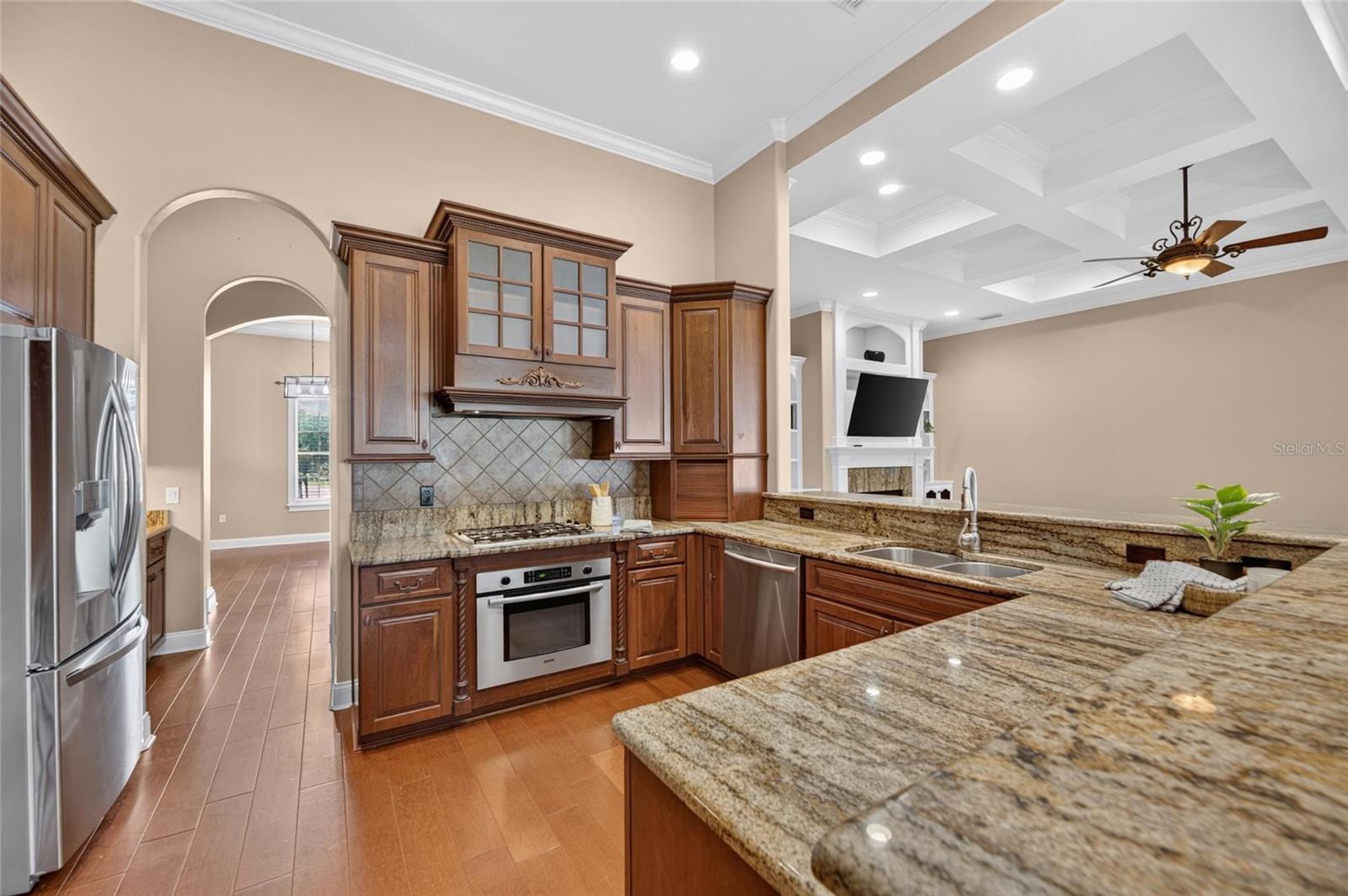 Custom Wood Cabinets in this gourmet kitchen