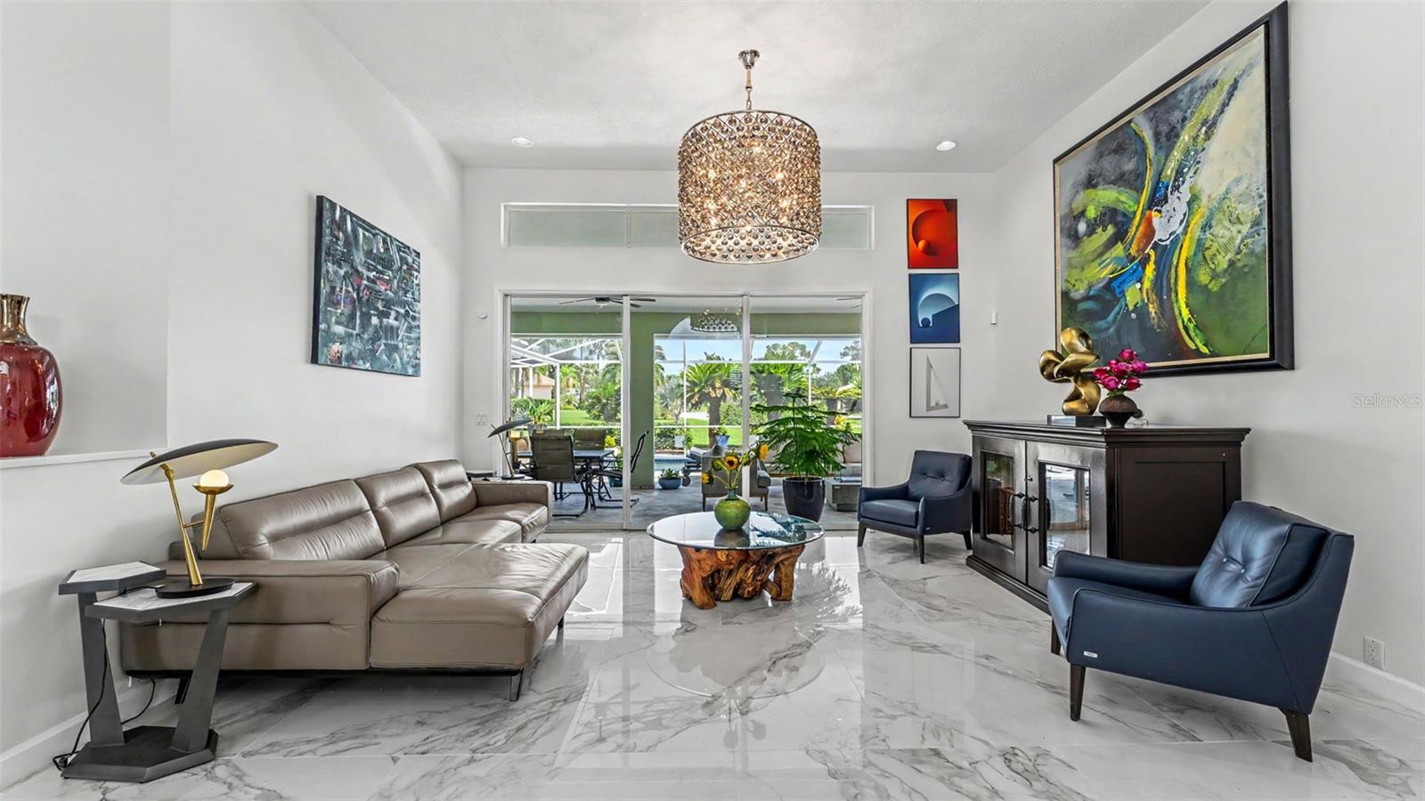 Living Room- fantastic view upon entering out to a tropical paradise