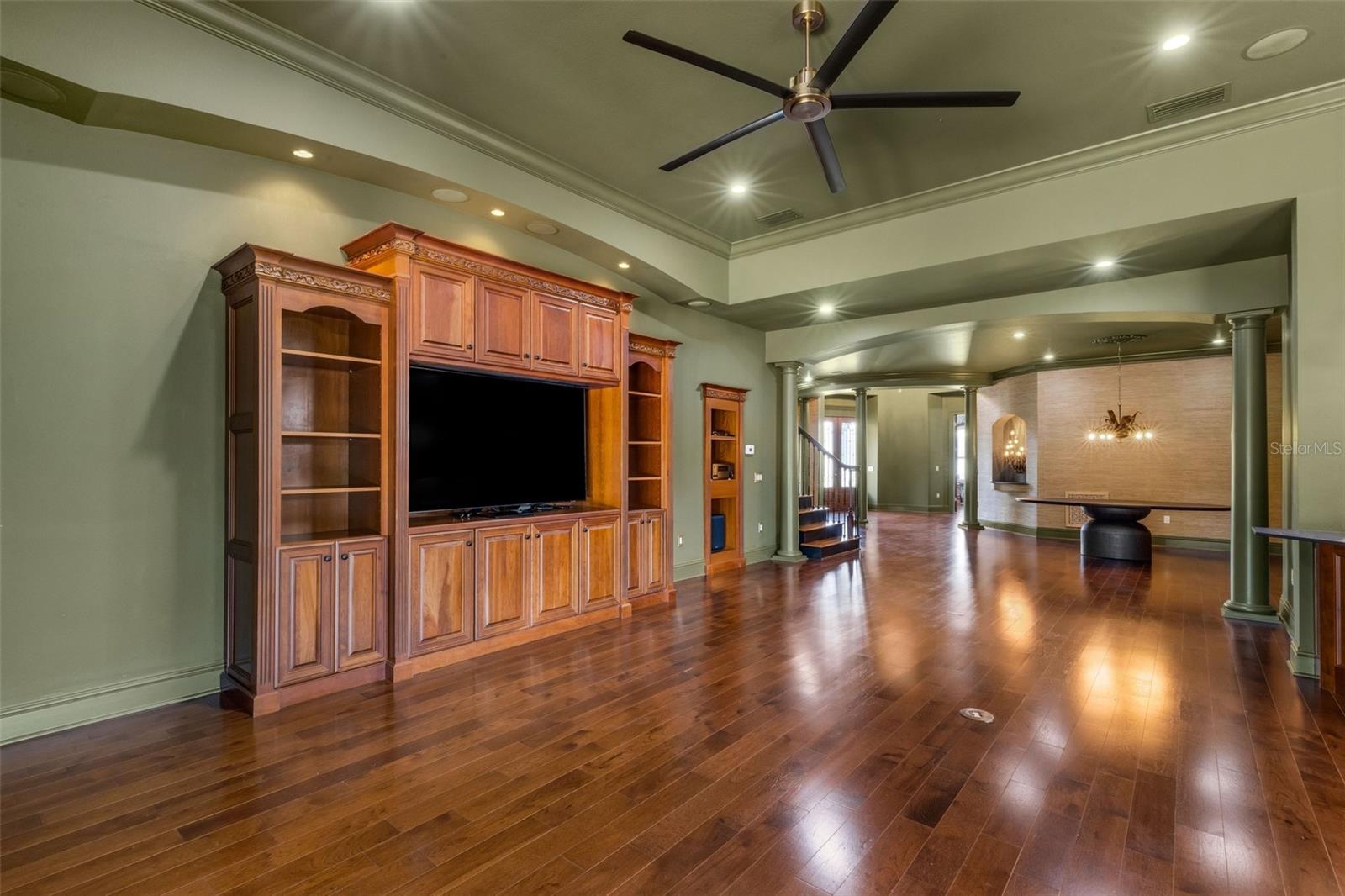 The entire space yields many options for furniture placement . . .
