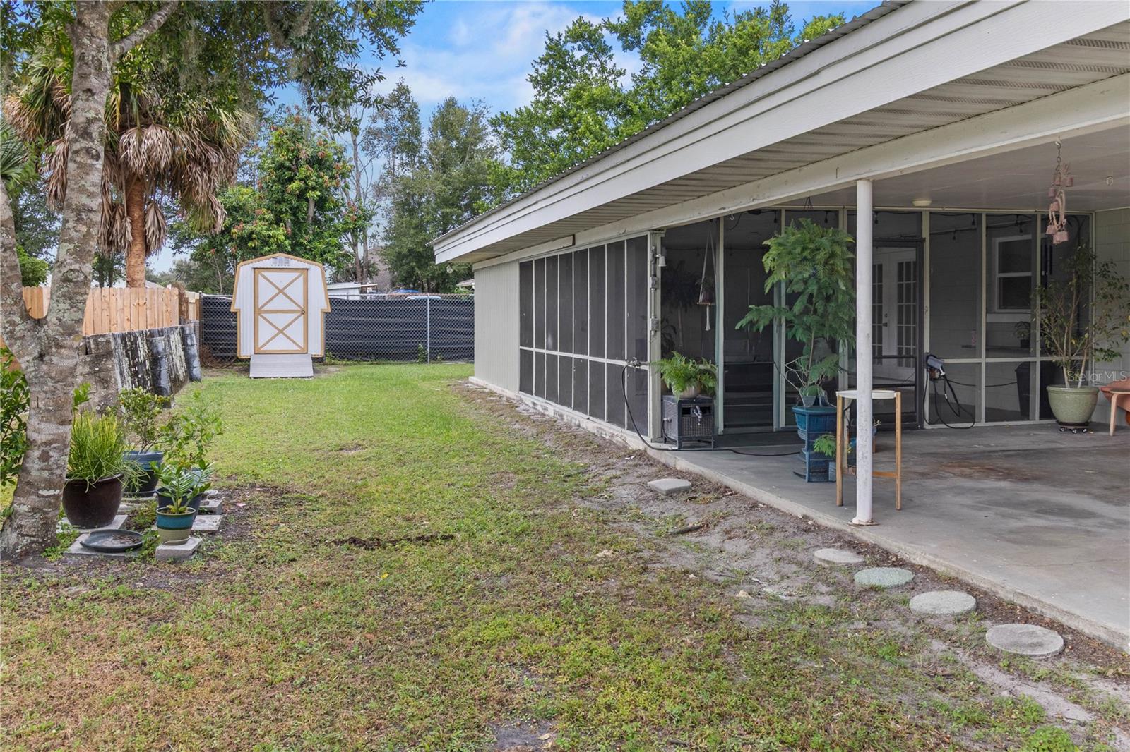 Side yard and shed