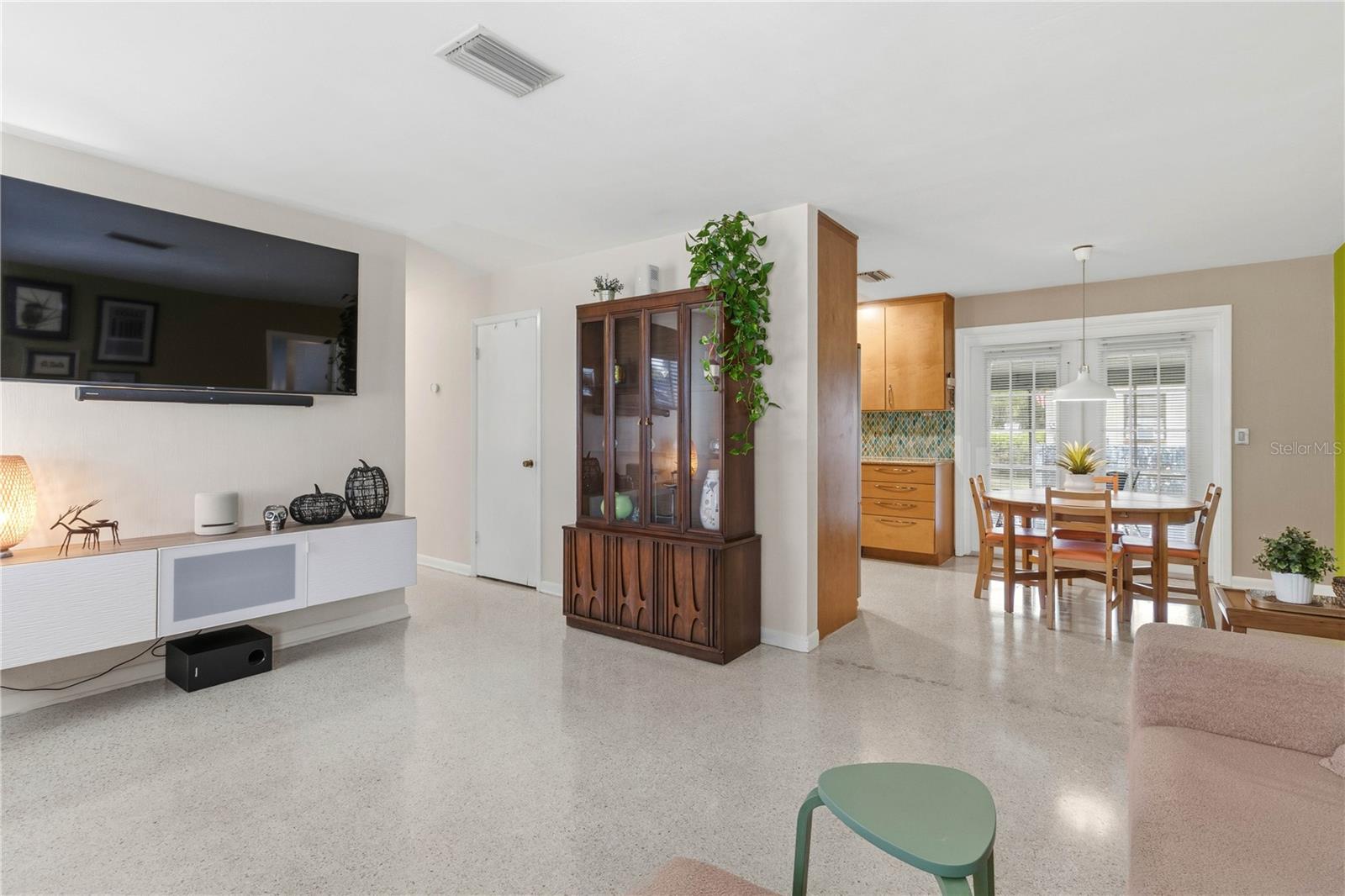 View of dining from living area