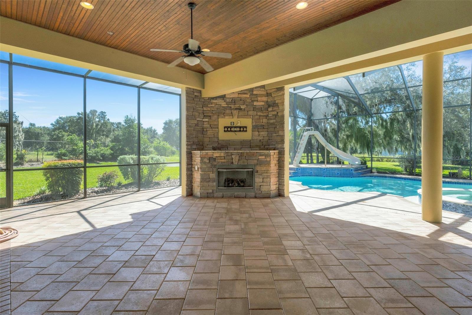 And, with the cooler weather approaching you can gather around the gas fireplace and have your own sports watch party simply with the addition of a TV above the fireplace.