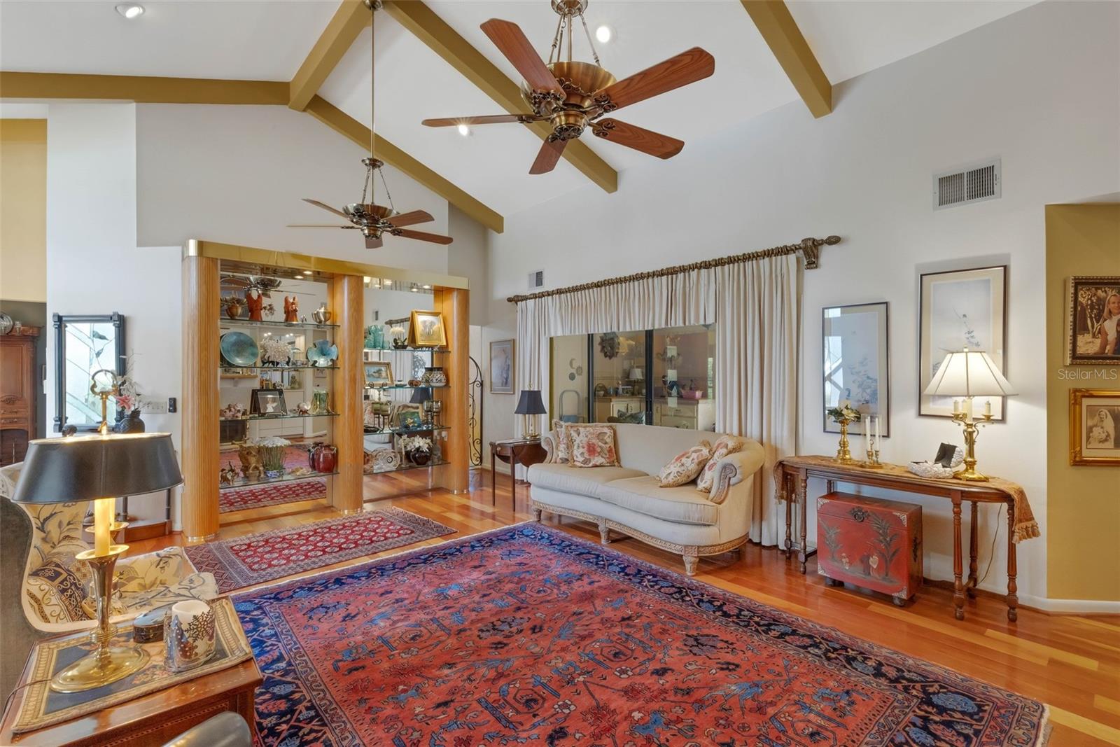 Gleaming wood flooring beneath you feet.