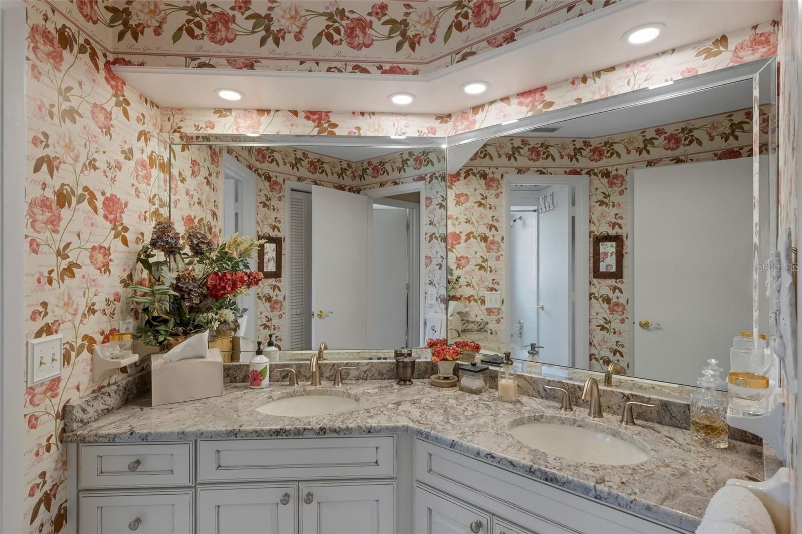 Bathroom #2 features a dual sink vanity as well.