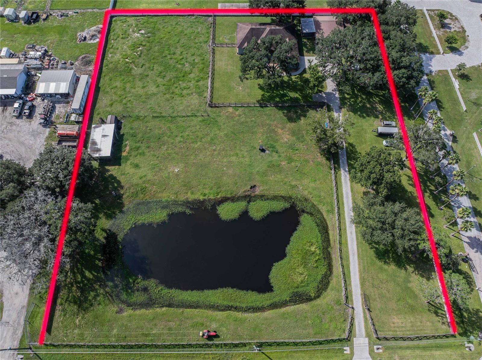 Aerial view of 3.15 acre property Aerial view of 3.15 acre property