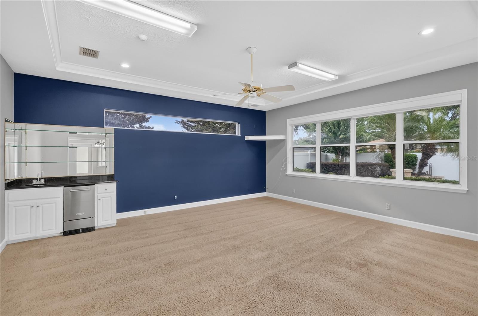 Game Room with Built in Bar area with ice maker