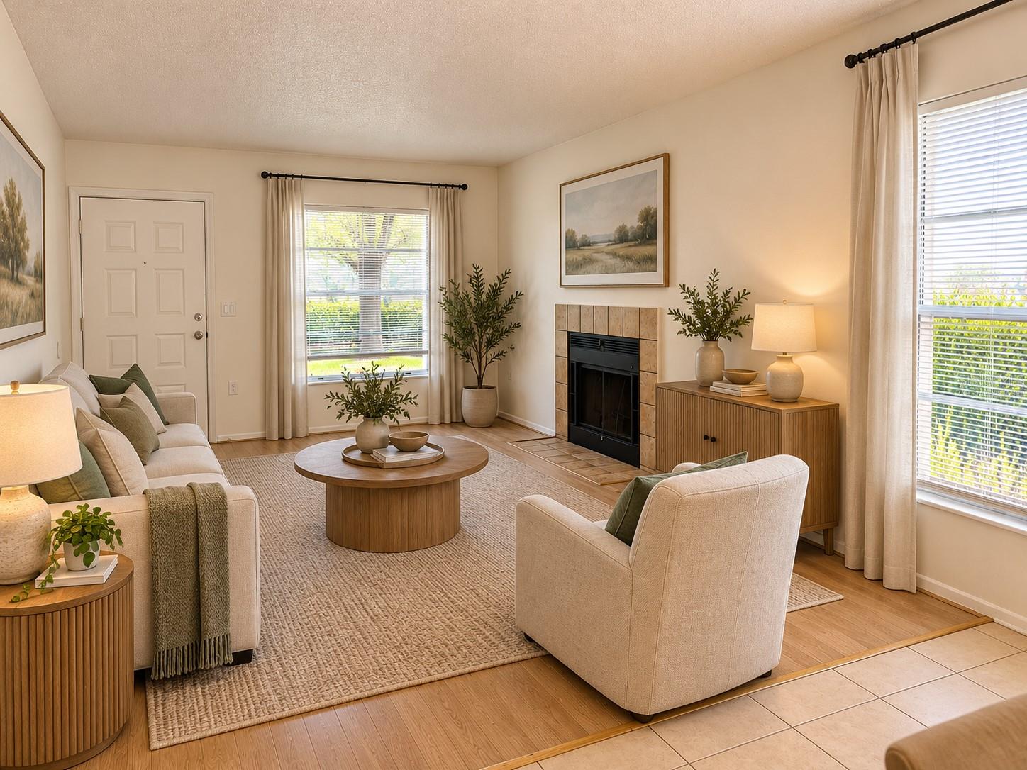 Virtually Staged Living Room