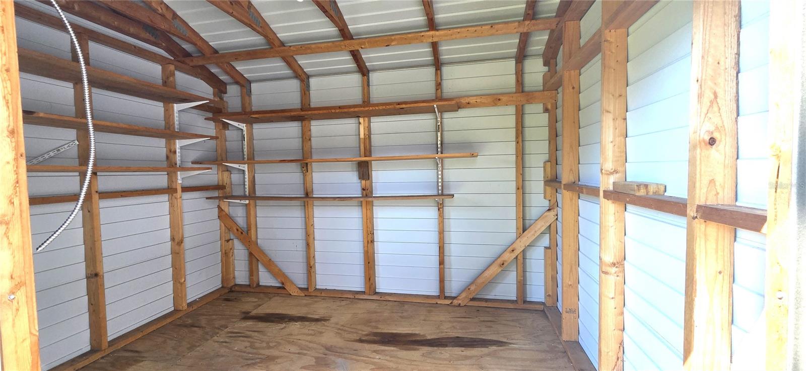 Interior of backyard shed