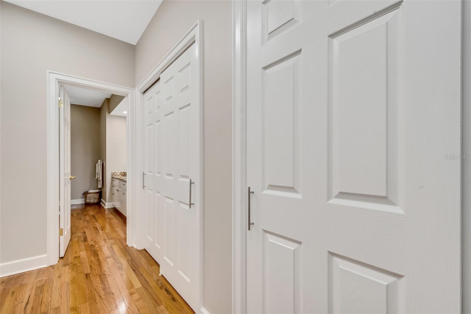 Closets flank both side of the dressing area in the Primary suite