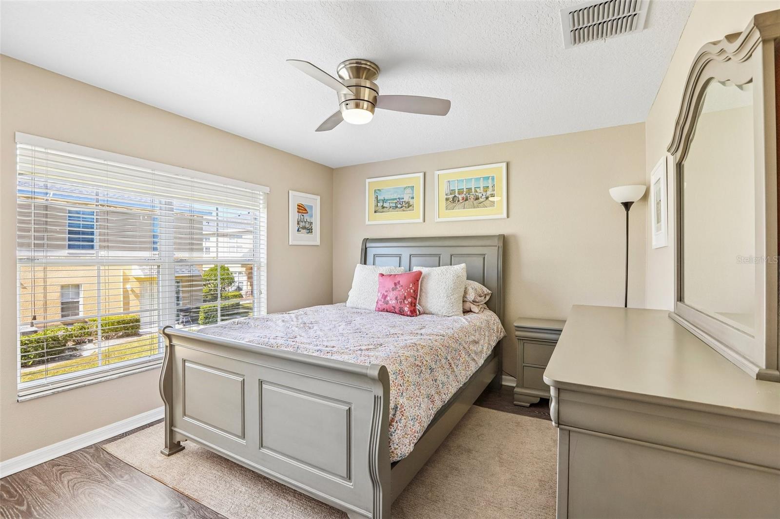 Guest bedroom, large window, with spacious closet!